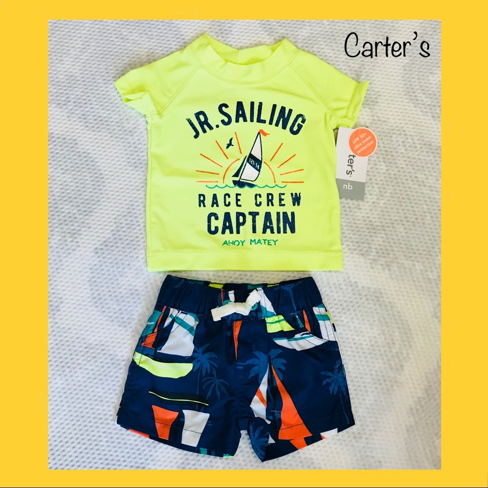 Boys Swim Trunk/Rash Guard Set